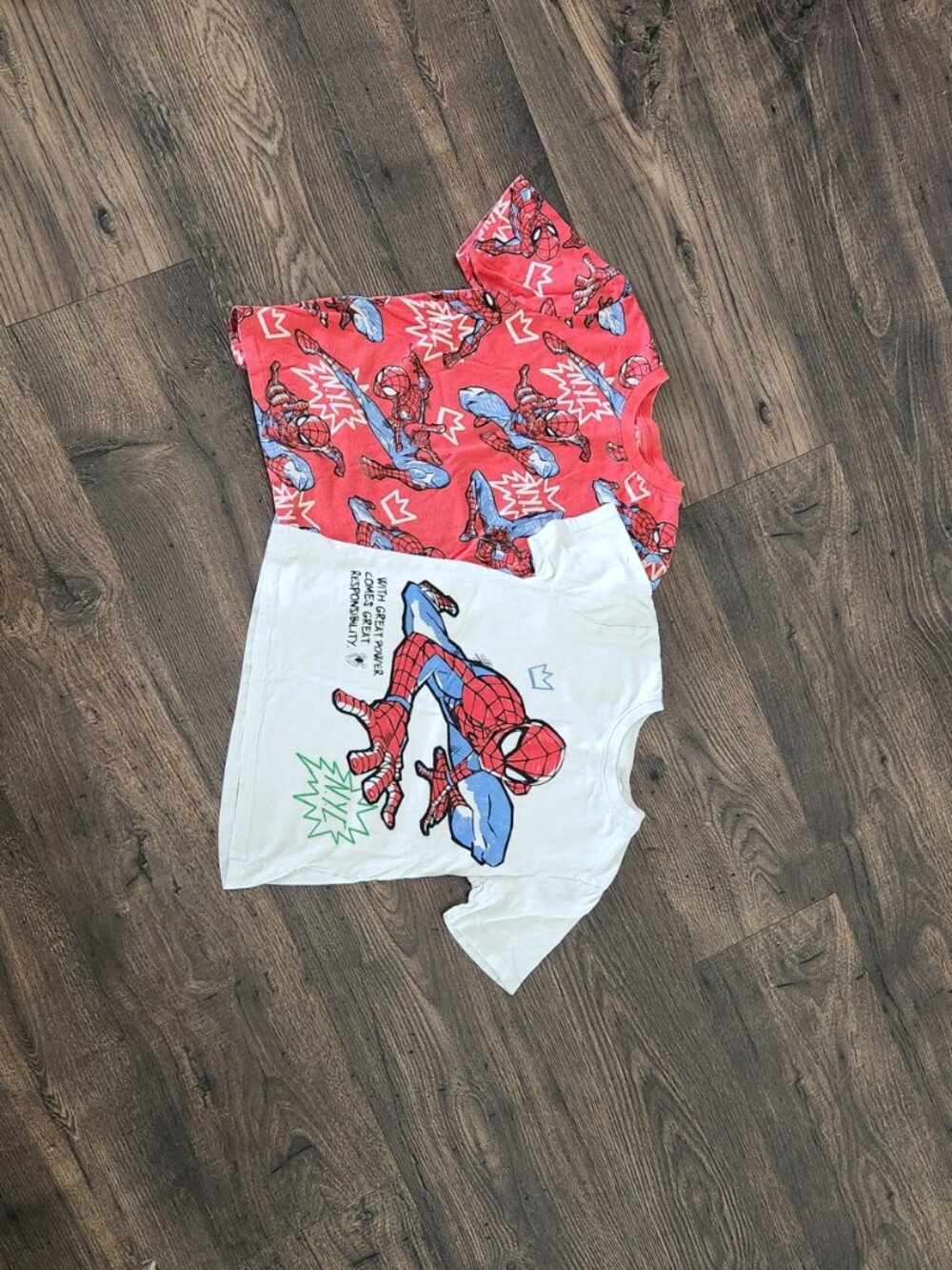 Set of 2 H&M Marvel Spiderman Tee Shirts - size 6x-7